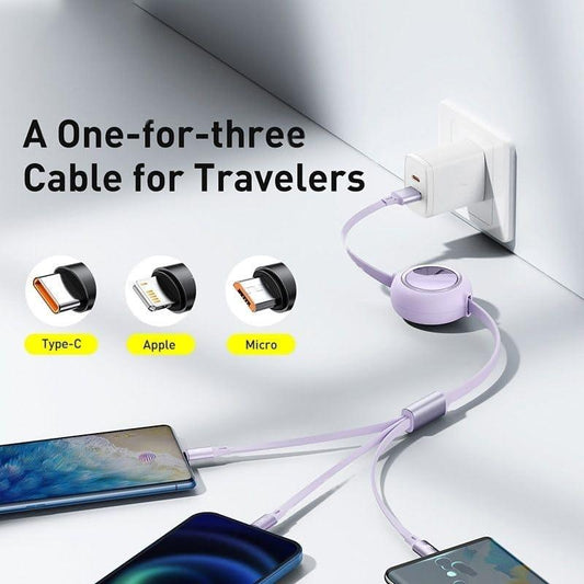 3 in 1 Charging Data Cable | ios Charging Data Cable | Type-C Charging Data Cable