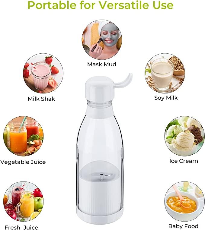 Portable Blender Juicer for Smoothie, Juice, Vegetable, Shakes with 4 Blades | Wireless Charging Mini Blender 400ml