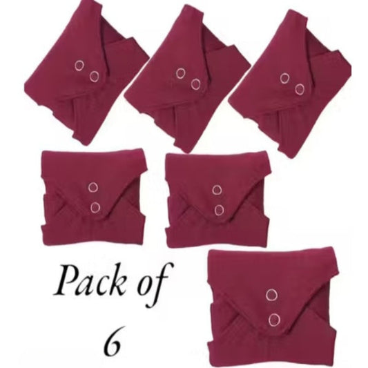 Reusable Cloth Period Pads – Medium Size (Pack of 6)