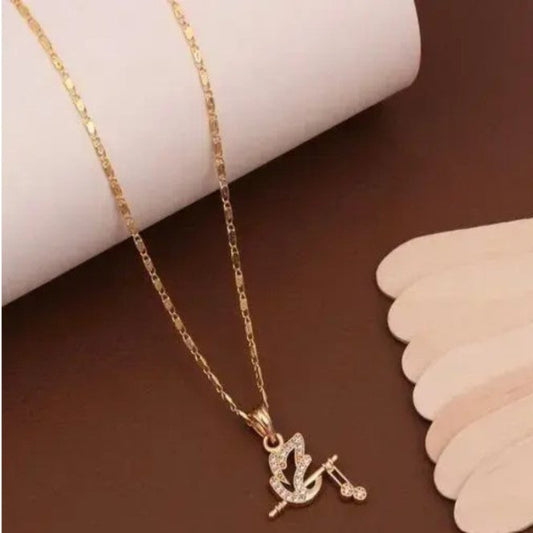 Alloy Flute Pendant with Chain for Girls & Women