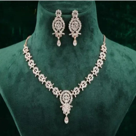 Alloy Gold-Plated White Jewel Set