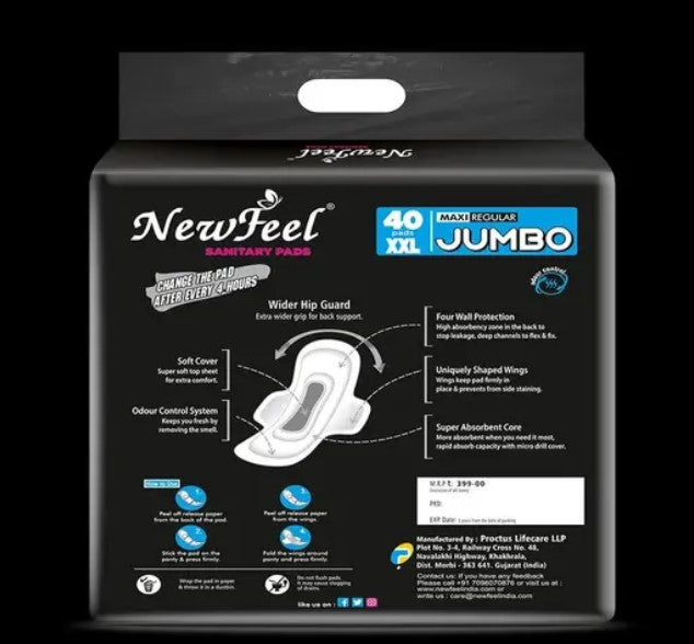Sanitary Pads – Pack of 40 (XXL, with Wings)