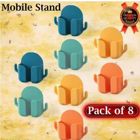 Wall-Mounted Mobile Phone & Remote Holder (Multi-Color, Pack of 8)