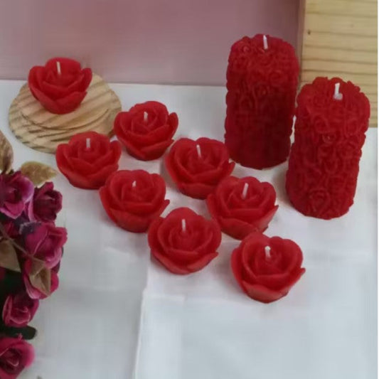 100% Pure Soy Wax Scented Candles – Red Rose Combo (Pack of 10)