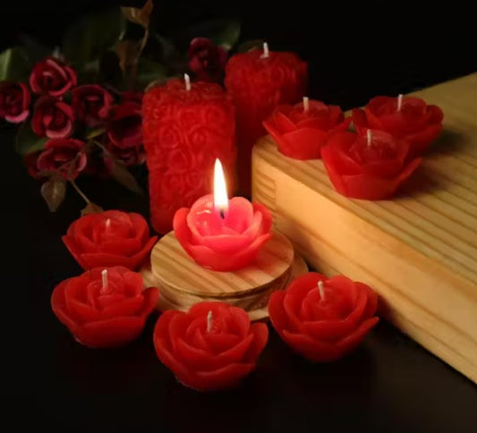 100% Pure Soy Wax Scented Candles – Red Rose Combo (Pack of 10)