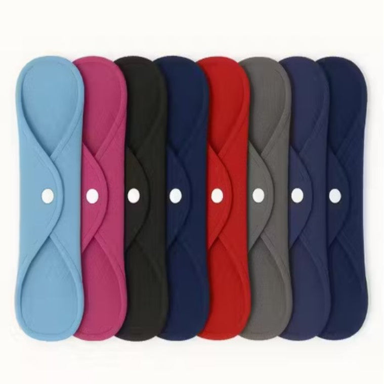 Eco Reusable Sanitary Pads | Cloth Period Pads for Heavy Flow (Multicolor, Pack of 8)