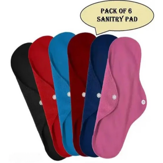 Reusable Cloth Period Pads – Heavy Flow & Overnight Protection (Pack of 6)