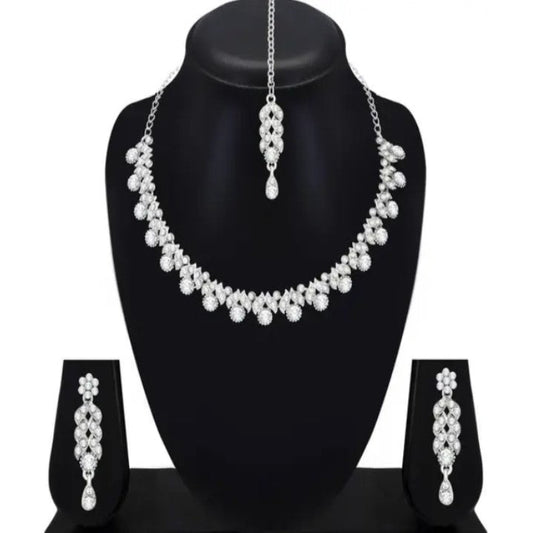 Designer Silver plated jewellery set for women and girls