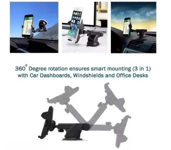 360° Rotatable Car Phone Holder | Mobile Mount Stand