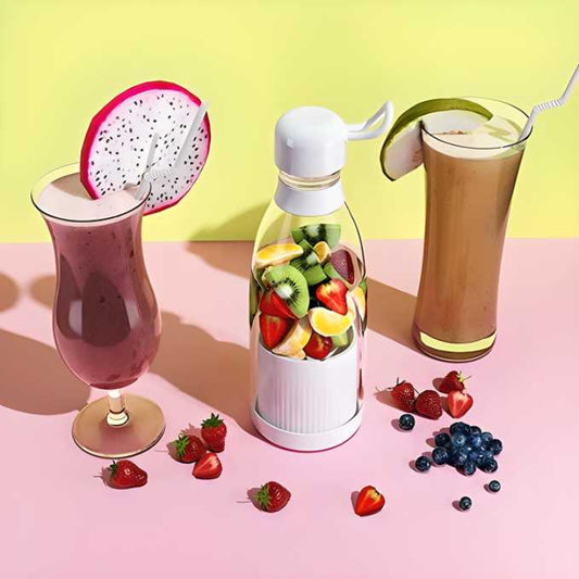 Portable Blender Juicer for Smoothie, Juice, Vegetable, Shakes with 4 Blades | Wireless Charging Mini Blender 400ml