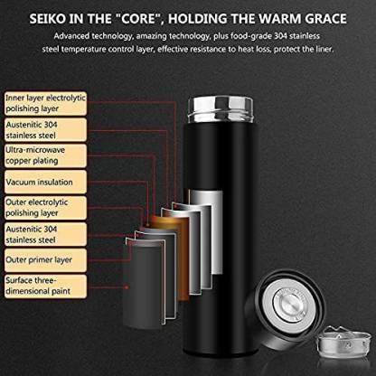 Stainless Steel Temperature Water Bottle Thermos | Double Wall Vacuum Intelligent Cup with LCD Smart Display (500 ml)