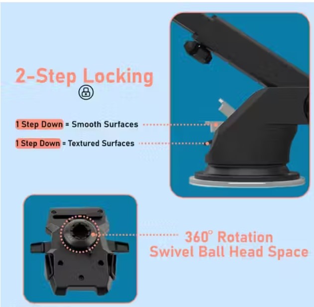 360° Rotatable Car Phone Holder | Mobile Mount Stand